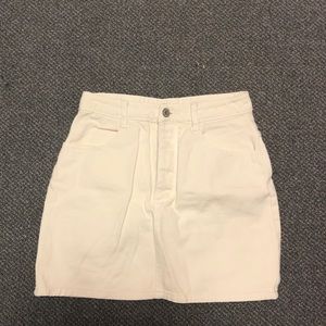 Off white cream color denim skirt
